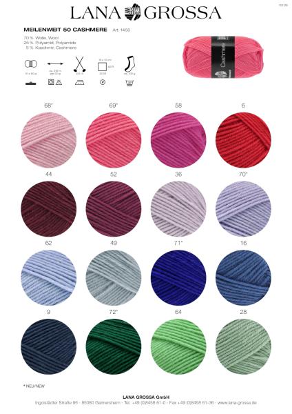 Meilenweit 50 Cashmere Farbkarte 2025/1